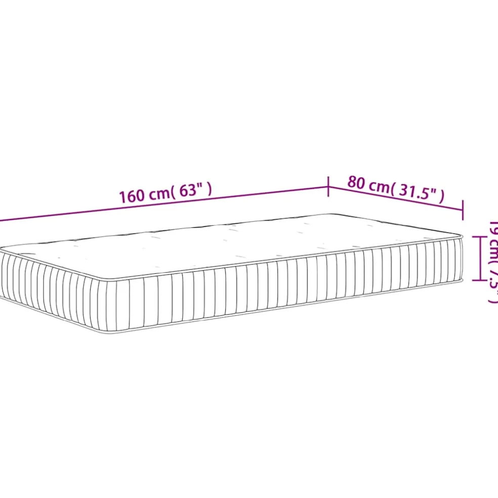 vidaXL Pocketveringmatras voor kinderen middelhard 80x160 cm