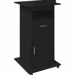 vidaXL Podium Zwart Eiken Bewerkt hout 55 x 55 x 107 cm