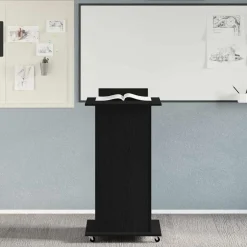 vidaXL Podium Zwart Eiken Bewerkt hout 55 x 55 x 107 cm