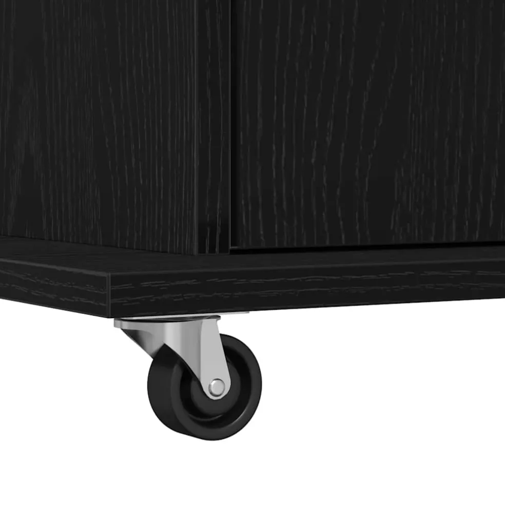 vidaXL Podium Zwart Eiken Bewerkt hout 55 x 55 x 107 cm