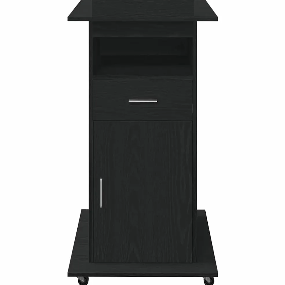 vidaXL Podium Zwart Eiken Bewerkt hout 55 x 55 x 107 cm