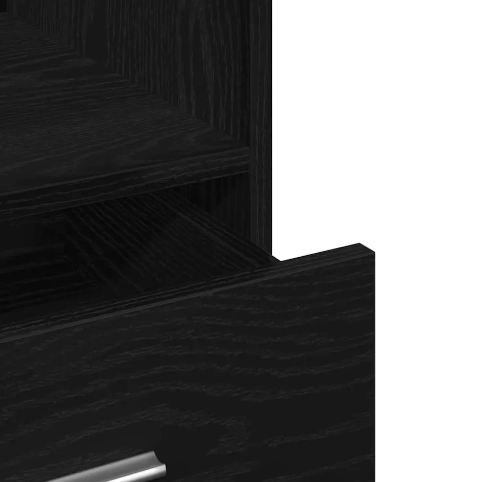 vidaXL Podium Zwart Eiken Bewerkt hout 55 x 55 x 107 cm
