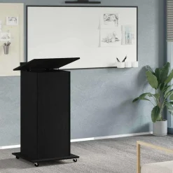 vidaXL Podium Zwart Eiken Bewerkt hout 55 x 55 x 107 cm