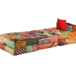 vidaXL Poef driezits modulair stof patchwork