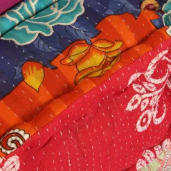 vidaXL Poef driezits modulair stof patchwork