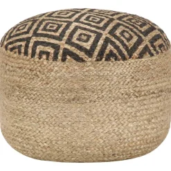 vidaXL Poef handgemaakt 45x30 cm jute zwart