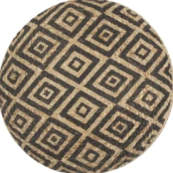 vidaXL Poef handgemaakt 45x30 cm jute zwart
