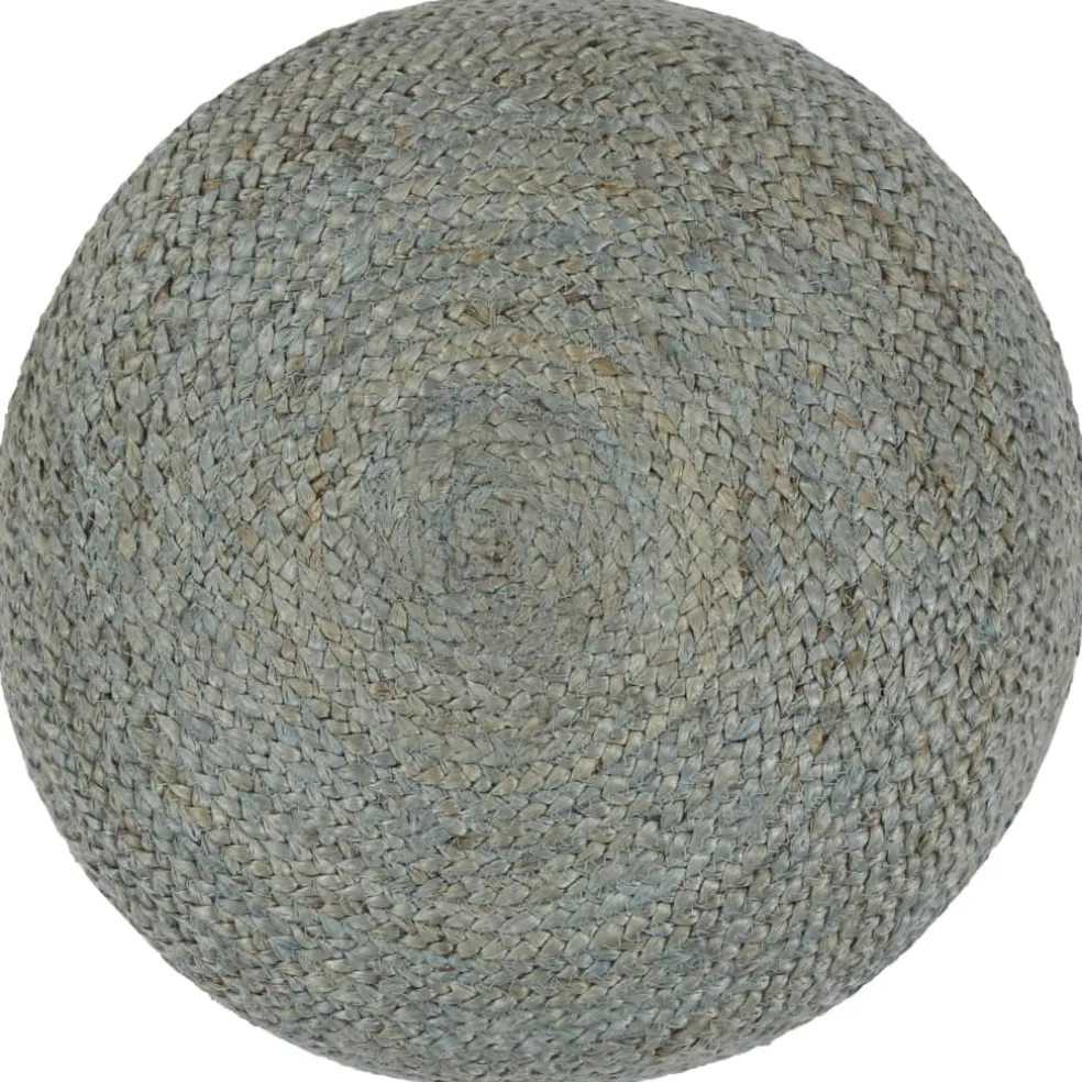 vidaXL Poef handgemaakt 45x30 cm jute olijfgroen