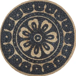 vidaXL Poef handgemaakt 45x30 cm jute blauw