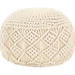 vidaXL Poef macramé handgemaakt 45x30 cm katoen