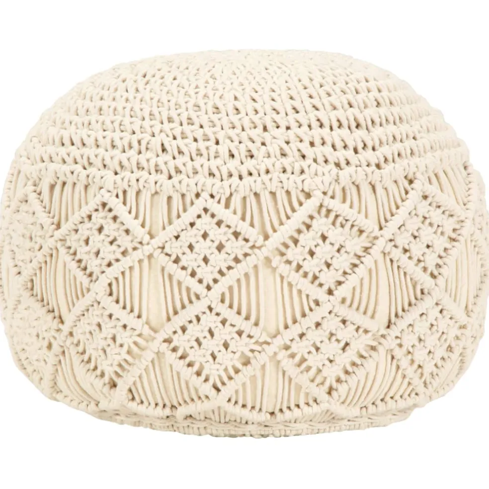 vidaXL Poef macramé handgemaakt 45x30 cm katoen