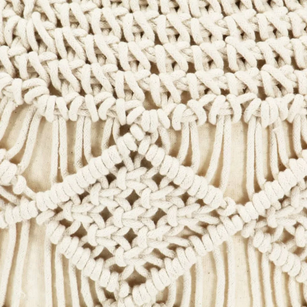 vidaXL Poef macramé handgemaakt 45x30 cm katoen