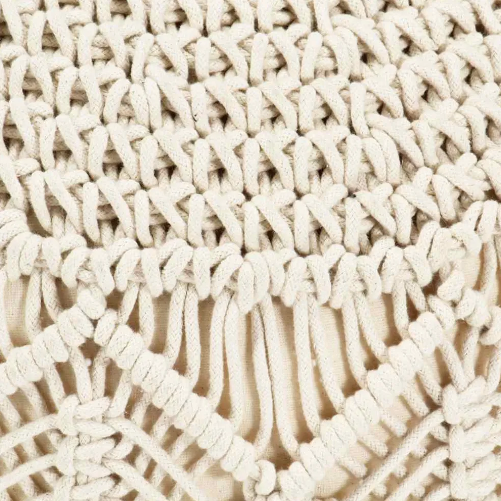 vidaXL Poef macramé handgemaakt 45x30 cm katoen