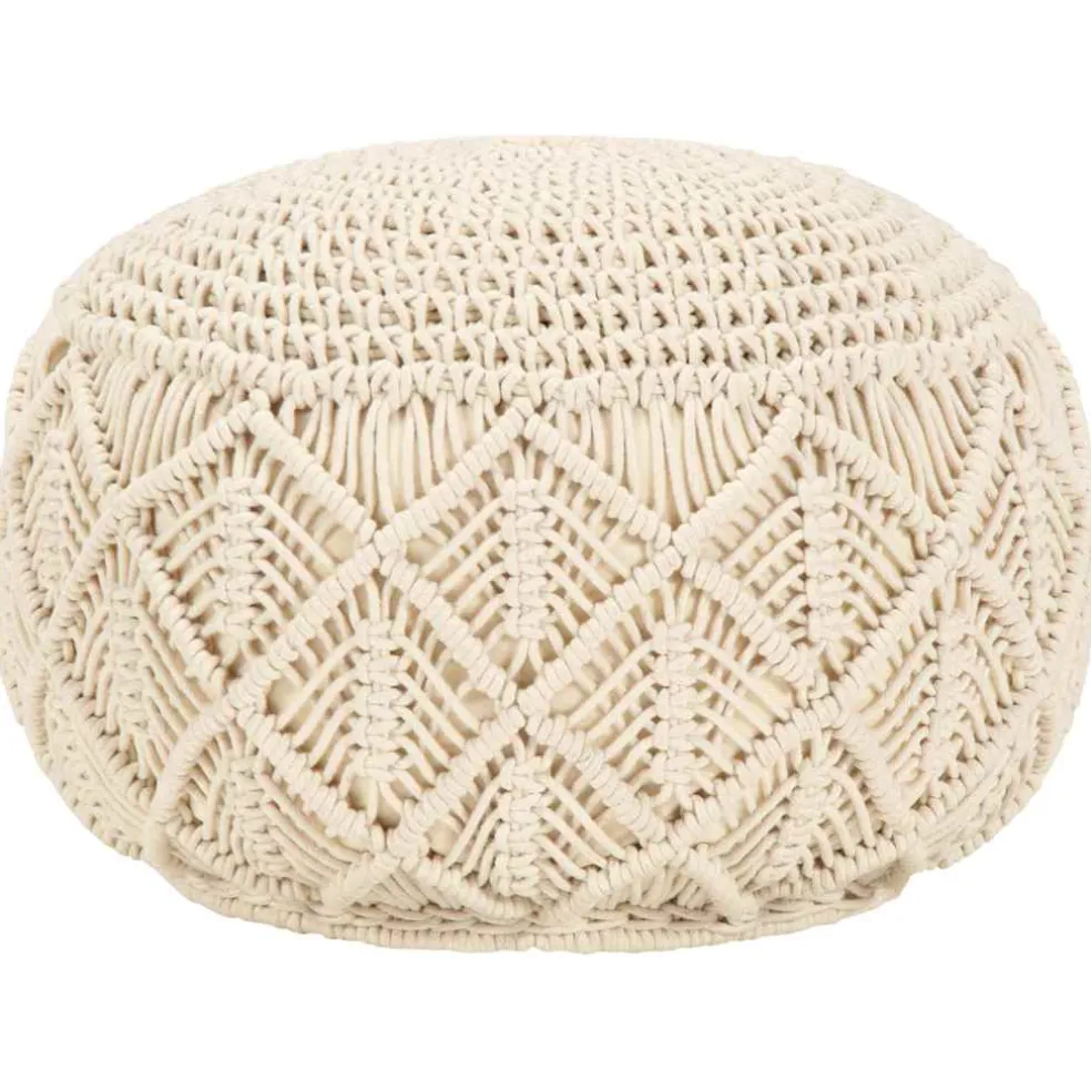 vidaXL Poef macramé handgemaakt 45x30 cm katoen