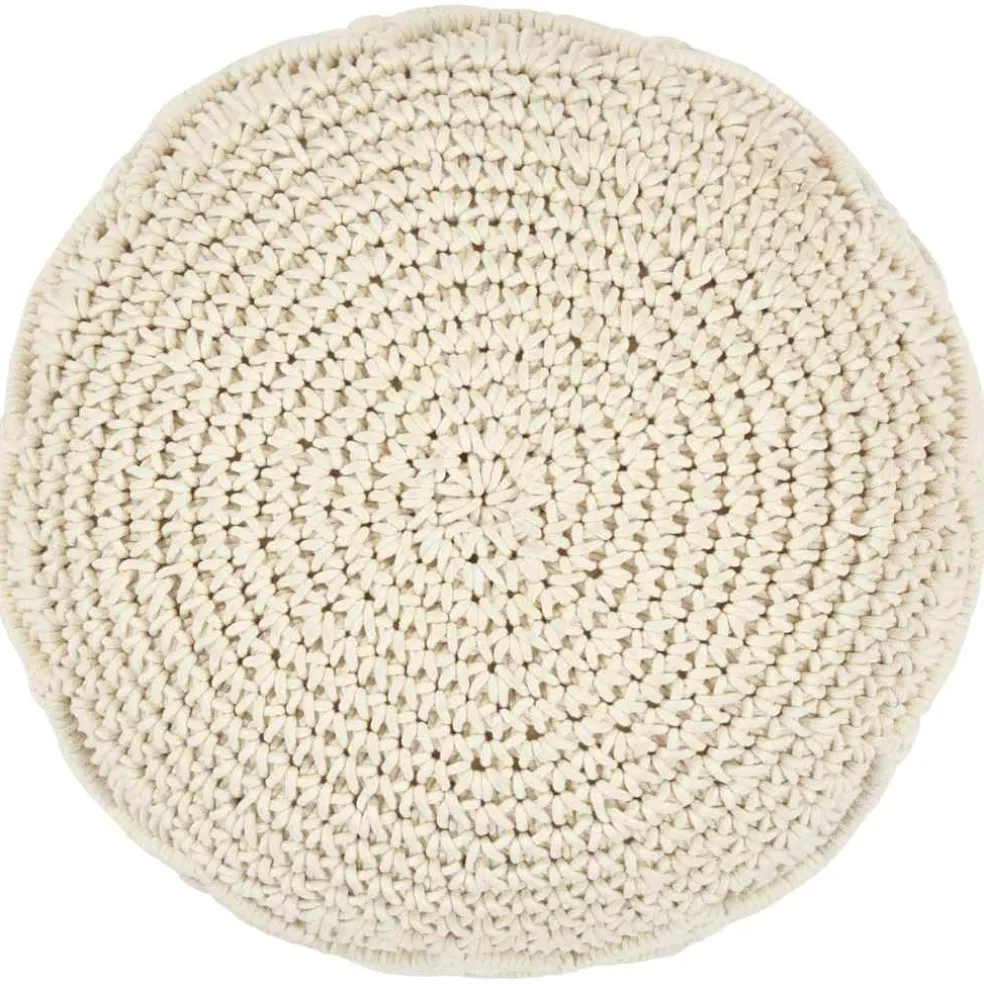 vidaXL Poef macramé handgemaakt 45x30 cm katoen