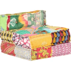 vidaXL Poef modulair stof patchwork