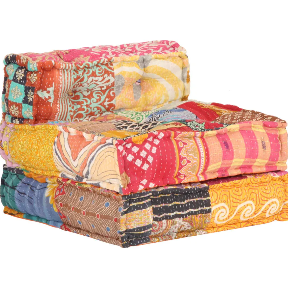 vidaXL Poef modulair stof patchwork