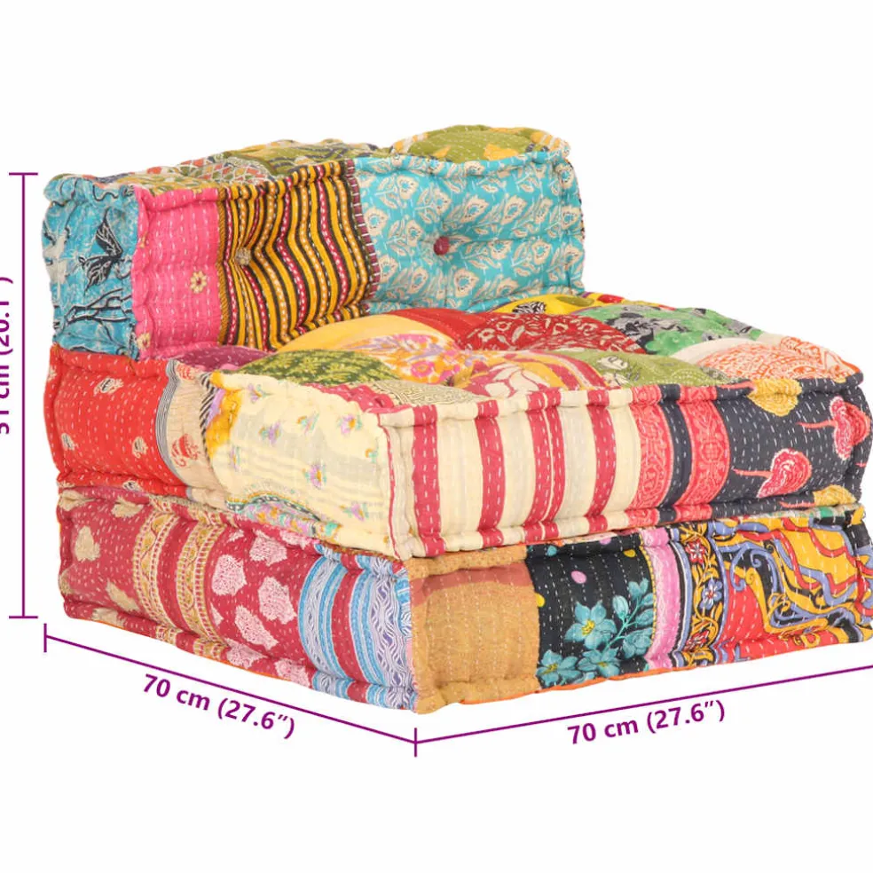 vidaXL Poef modulair stof patchwork
