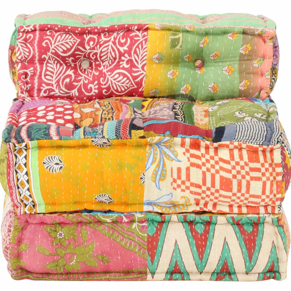 vidaXL Poef modulair stof patchwork