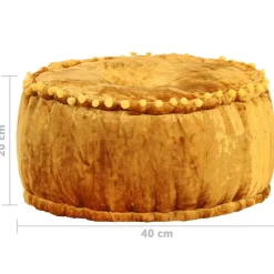 vidaXL Poef rond 40x20 cm fluweel mosterdkleurig
