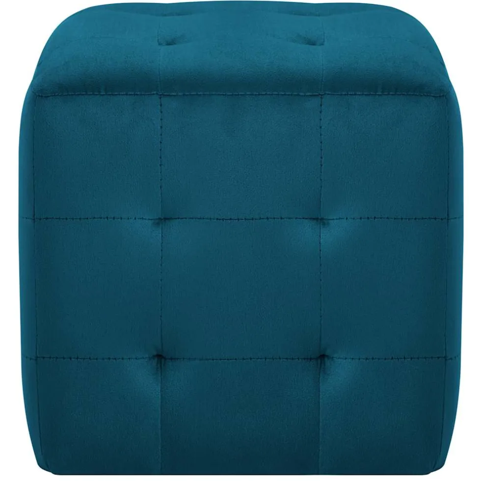 vidaXL Poef 2 st 30x30x30 cm fluweel blauw