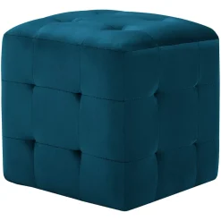 vidaXL Poef 2 st 30x30x30 cm fluweel blauw
