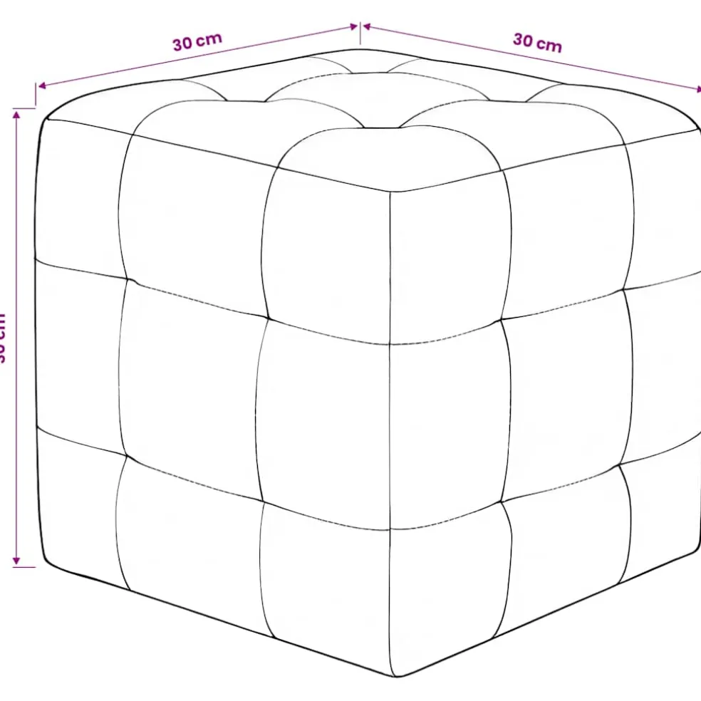vidaXL Poef 2 st 30x30x30 cm fluweel grijs