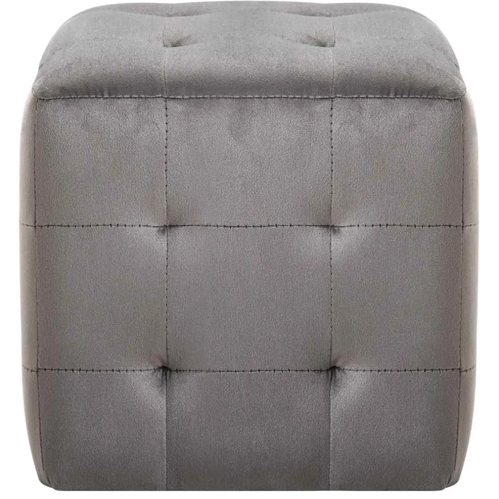 vidaXL Poef 2 st 30x30x30 cm fluweel grijs