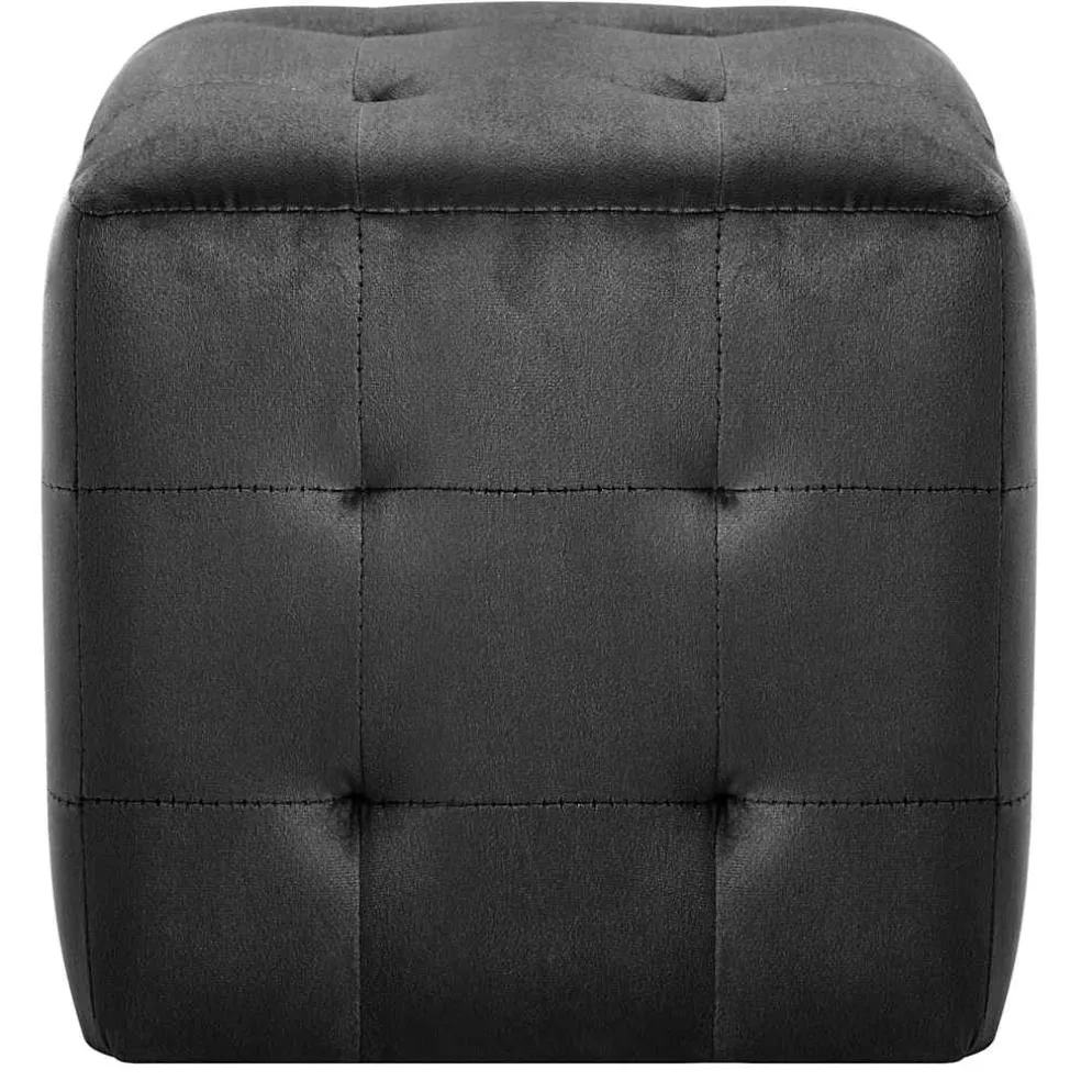 vidaXL Poef 2 st 30x30x30 cm fluweel zwart