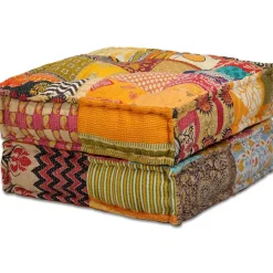 vidaXL Poef tweezits modulair stof patchwork