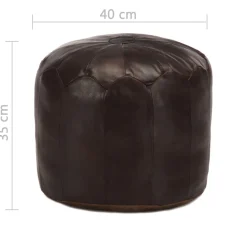 vidaXL Poef 40x35 cm echt geitenleer donkerbruin