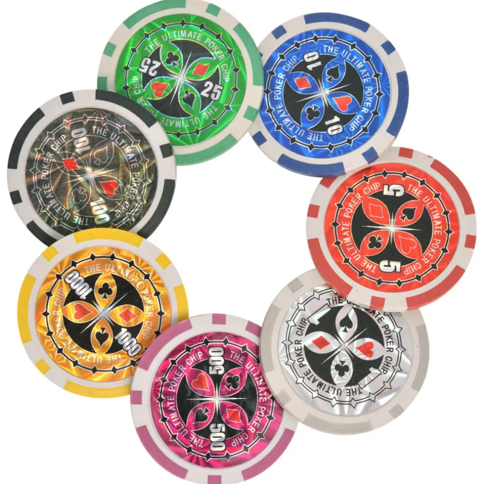 vidaXL Poker/blackjack set met 600 chips aluminium