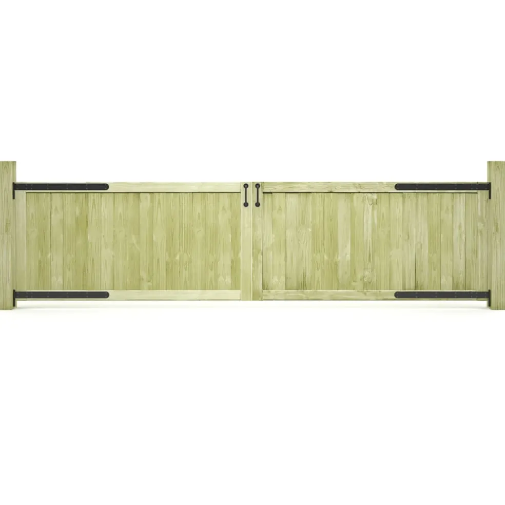 vidaXL Poorten 2 st 300x75 cm geïmpregneerd grenenhout