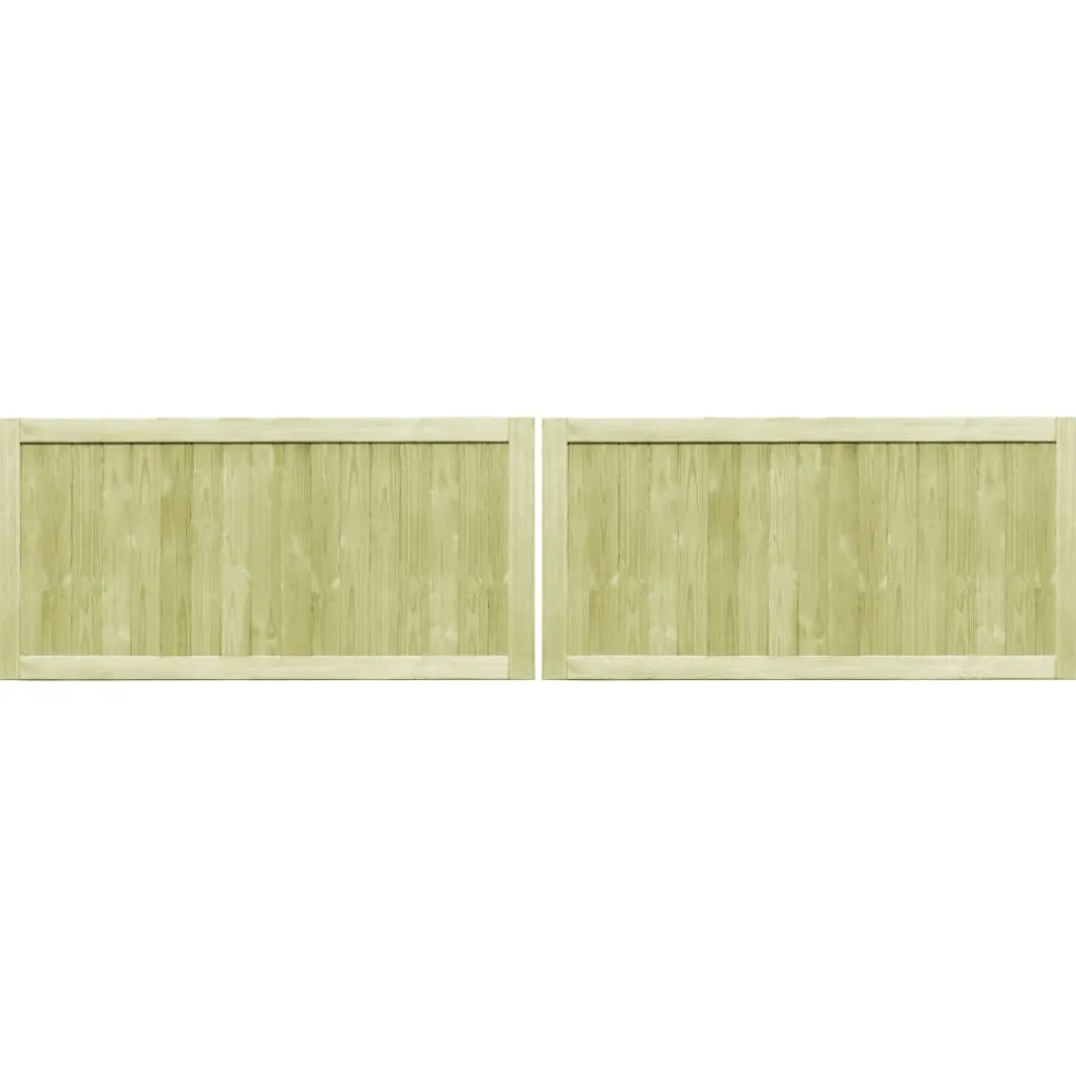 vidaXL Poorten 2 st 300x75 cm geïmpregneerd grenenhout