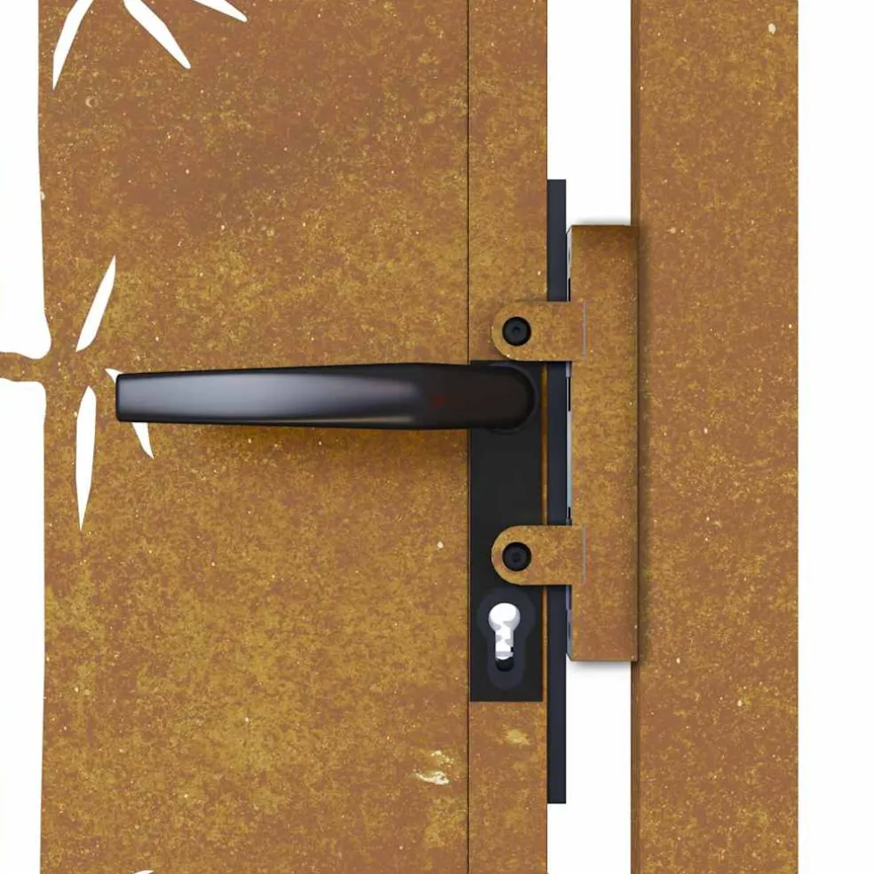 vidaXL Poort met bamboe-ontwerp 100x75 cm cortenstaal