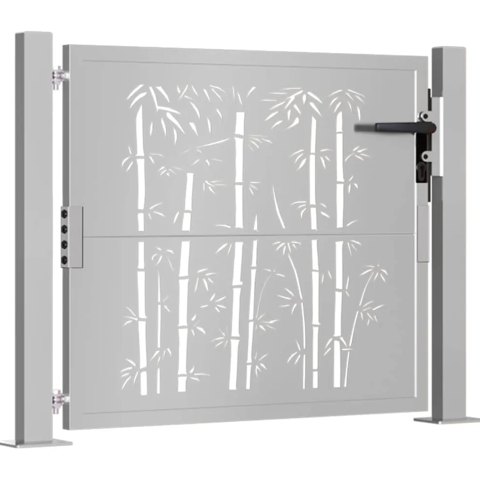 vidaXL Poort met bamboe-ontwerp 100x75 cm cortenstaal