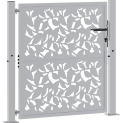 vidaXL Poort met bladontwerp 100x100 cm weervast staal