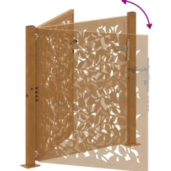 vidaXL Poort met bladontwerp 100x100 cm weervast staal