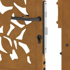 vidaXL Poort met bladontwerp 100x100 cm weervast staal