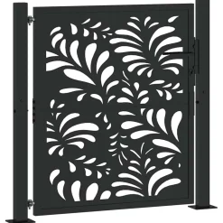 vidaXL Poort met golfontwerp 100x100 cm staal zwart