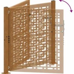 vidaXL Poort met kruisontwerp 100x100 cm weervast staal