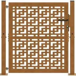 vidaXL Poort met kruisontwerp 100x100 cm weervast staal