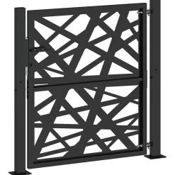 vidaXL Poort met lichtontwerp 100x100 cm staal zwart