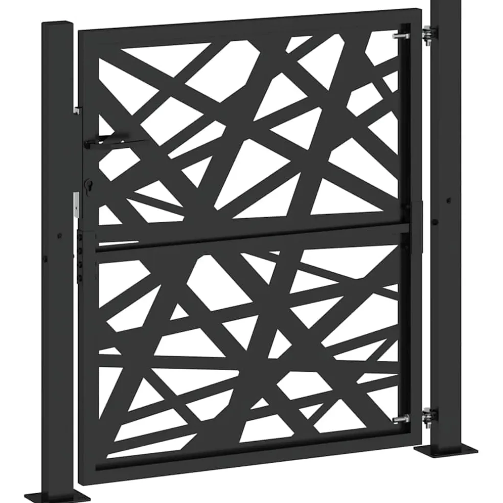 vidaXL Poort met lichtontwerp 100x100 cm staal zwart