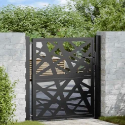 vidaXL Poort met lichtontwerp 100x100 cm staal zwart