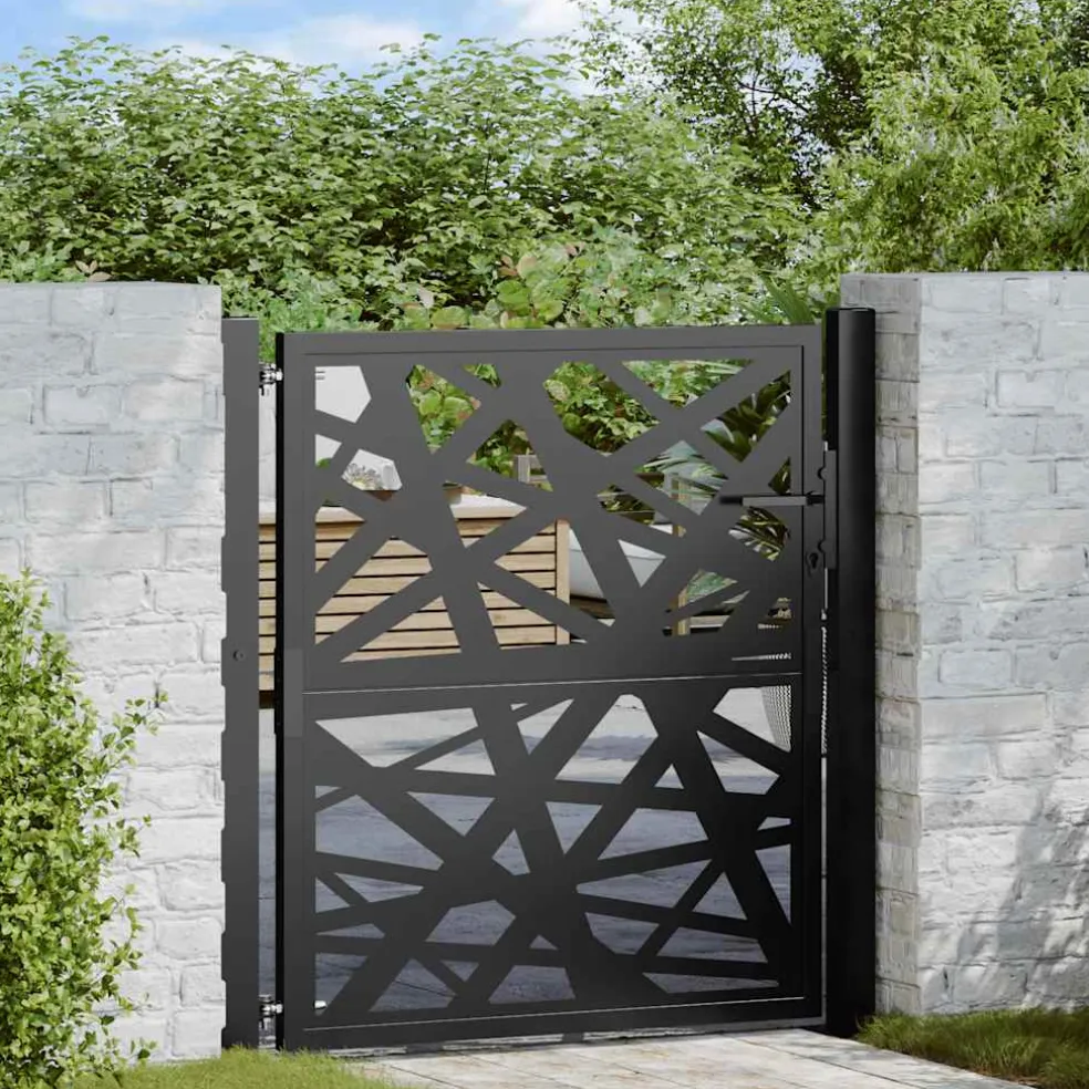 vidaXL Poort met lichtontwerp 100x100 cm staal zwart