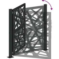 vidaXL Poort met lichtontwerp 100x100 cm staal zwart