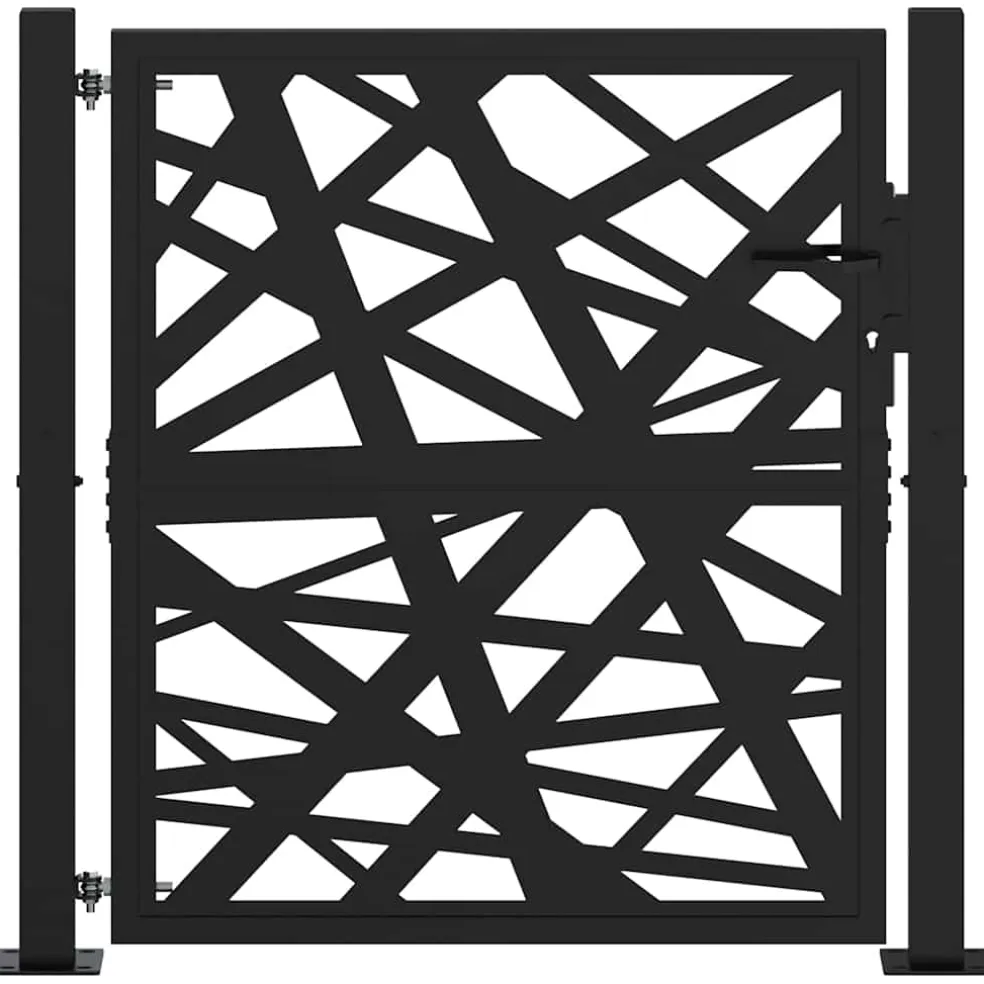 vidaXL Poort met lichtontwerp 100x100 cm staal zwart