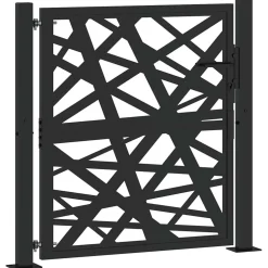 vidaXL Poort met lichtontwerp 100x100 cm staal zwart