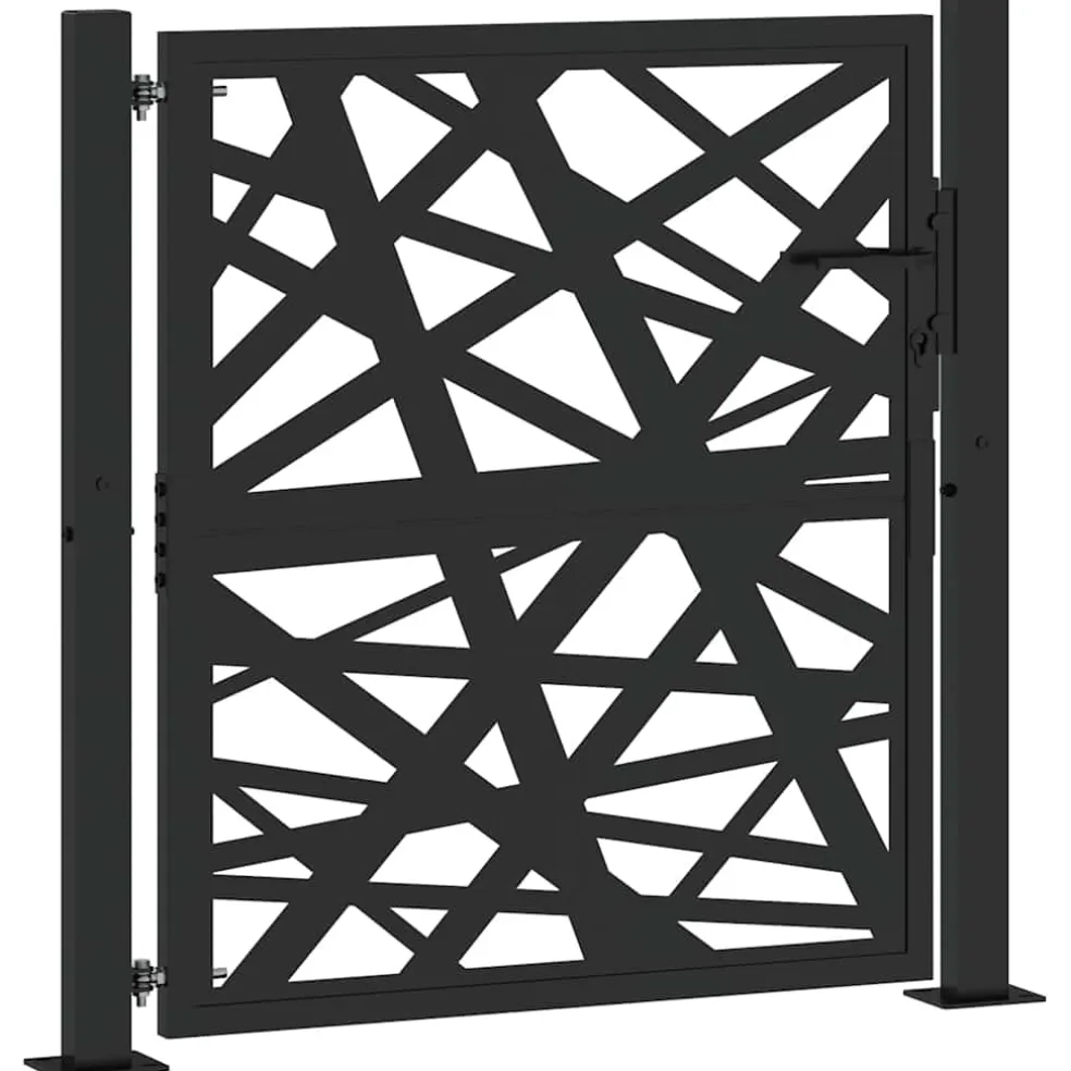 vidaXL Poort met lichtontwerp 100x100 cm staal zwart